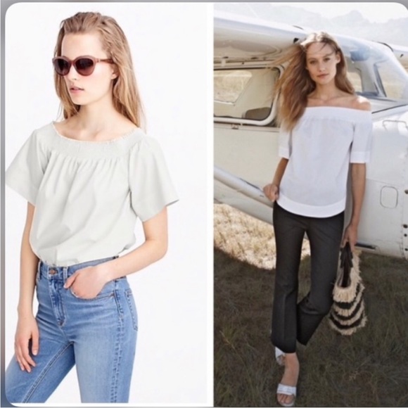 J. Crew Tops - J. Crew White Off The Shoulder Top
